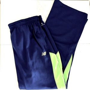 New Balance Track Pants L Basketball Warmups Seahawks Colors Navy Neon Green